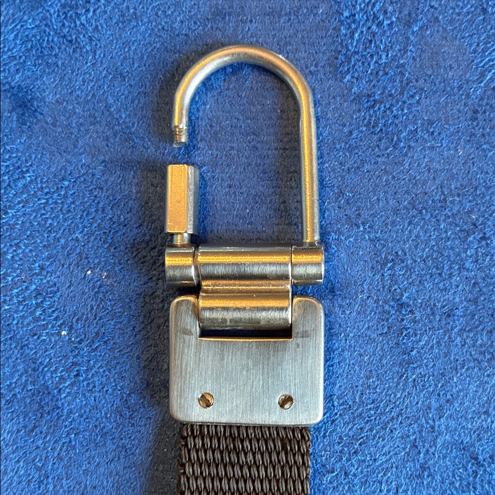 Prada Black Strap Keychain with Silver Screw Hook New - Picture 3 of 3